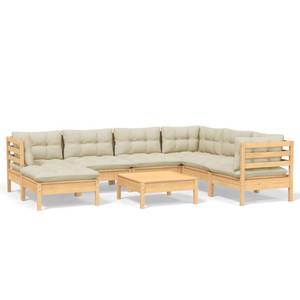 Garten-Lounge-Set Weiß - Massivholz - 64 x 29 x 64 cm