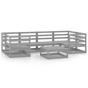 Garten-Lounge-Set (7-teilig) 3009772-1 Grau - Massivholz - Holzart/Dekor - 70 x 30 x 70 cm