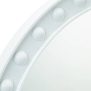 Miroir mural rond à accrocher Blanc - Verre - Papier - Matière plastique - 51 x 51 x 3 cm