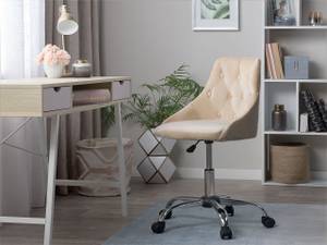 Chaise de bureau PARRISH Beige - Noir - Argenté