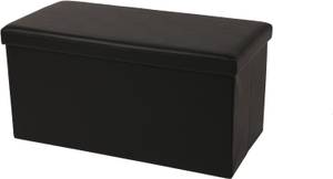 Faltbare Polsterbank EW-SB-0470 Schwarz - Holzwerkstoff - Kunstleder - 38 x 38 x 76 cm