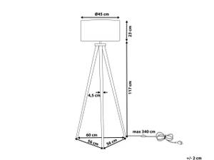 Grande lampe NITRA Chêne clair - Blanc