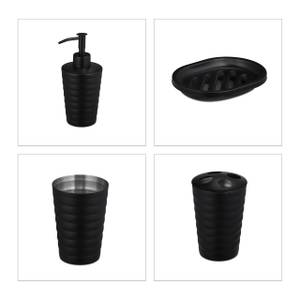 Accessoires salle de bain lot de 4 Noir - Métal - 7 x 17 x 7 cm