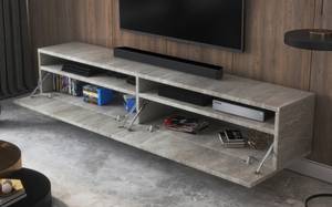 REDNAW  TV-Schrank Grau - Massivholz - 180 x 30 x 31 cm