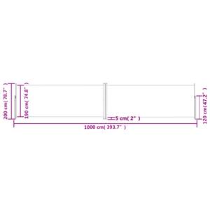 Seitenmarkise 3016426-3 Anthrazit - 1000 x 200 cm