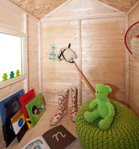 Cabane pour enfants sur pilotis en bois KANGOUROU Jardipolys, 167 x 181 x  200 cm, Maison de jeux en bois enfants en hauteur avec escalier