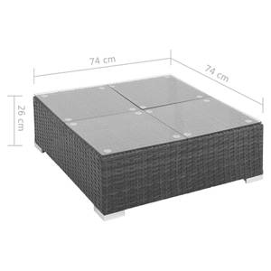 Garten-Sofagarnitur Schwarz - Polyrattan - 74 x 26 x 74 cm