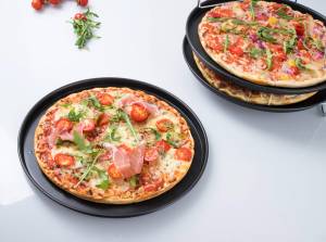 Plaques à pizza Noir - Métal - 30 x 30 x 8 cm