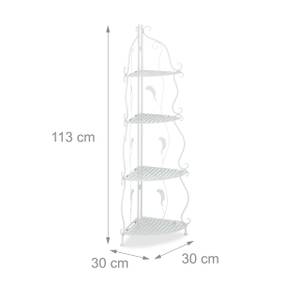 Étagère verticale à 4 rayons Blanc - Métal - Matière plastique - 30 x 113 x 30 cm