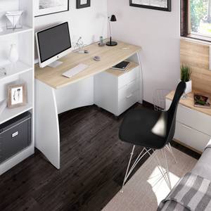 Schreibtisch Carrollton Weiß - Holzwerkstoff - 67 x 74 x 136 cm