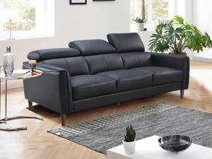 Sofa SALVI Schwarz - Echtleder - 107 x 77 x 216 cm