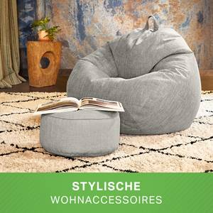 Indoor Sitzsack XL "Home Linen“ + Hocker Silber