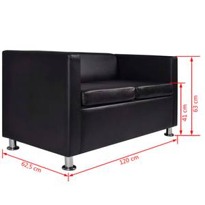 Sofa 3002824-3 (2-teilig) Schwarz - Kunstleder - 170 x 63 x 62 cm