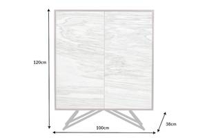 Highboard MOUNTAIN SOUL Braun - Weiß - Massivholz - Stein - 100 x 120 x 38 cm