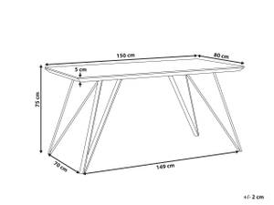 Table de salle à manger MOLDEN Noir - Blanc - Bois manufacturé - 80 x 75 x 150 cm