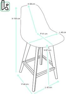 Chaise de bar patchwork SLICK (lot de 2) Gris - Vert