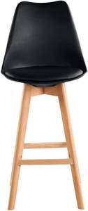 Chaise de bar scandinave TIKA (lot de 2) Noir
