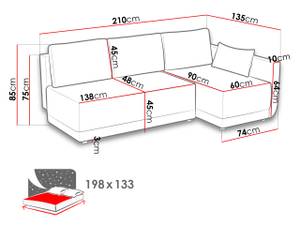 Ecksofa Nestor Cord Beige - Ecke davorstehend rechts