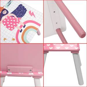 Kindertisch-Set Shirley Pink - Holzwerkstoff - Massivholz - 60 x 44 x 60 cm