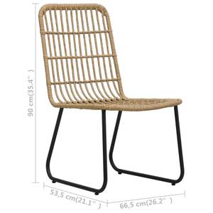 Garten-Essgruppe (5-teilig) 3012986-1 Schwarz - Kunststoff - Polyrattan - 80 x 74 x 80 cm