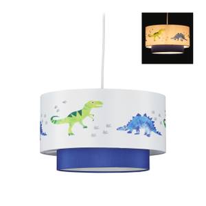 Lampe suspension dinosaure Bleu - Blanc - Métal - Matière plastique - Textile - 30 x 126 x 30 cm