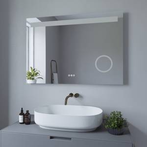 HOMCOM Badspiegel mit Ablage LED Lichtspiegel Badezimmerspiegel Wandspiegel  15W (Modell4) Wasserdicht 50 x 15,5 x 70 cm