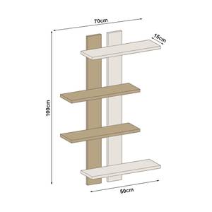 Étagère murale Aukra Marron - Blanc - Bois manufacturé - 70 x 100 x 17 cm