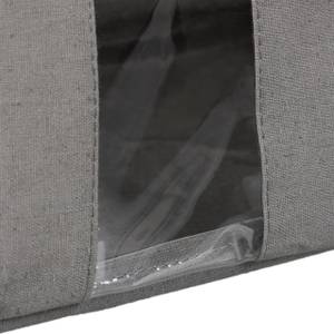 Aufbewahrungskorb mit Sichtfenster Grau - Kunststoff - Textil - 40 x 39 x 33 cm