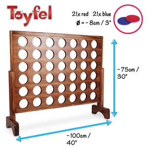 Ace 4 Gewinnt XXL Braun - Holz teilmassiv - 100 x 75 x 13 cm