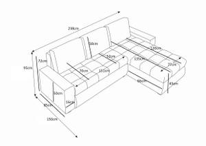 Ecksofa BOL Rot - Ecke davorstehend rechts