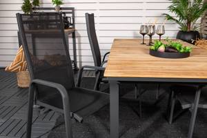 Gartenmöbel-Set Mexico Schwarz - Massivholz - 90 x 74 x 160 cm