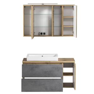 Waschplatz Set VASTO-CONCRETE (2-tlg.) Braun - Holzwerkstoff - 105 x 200 x 47 cm