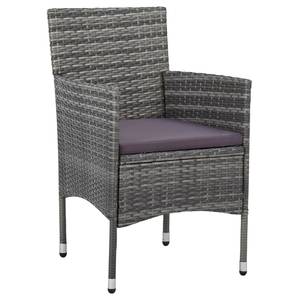 Garten-Essgruppe (3-teilig) 3006560 Grau - Kunststoff - Polyrattan - 53 x 72 x 110 cm