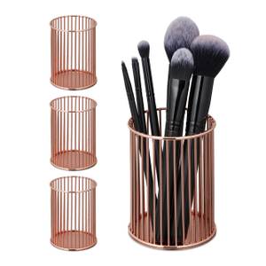 4x Pots à pinceau de maquillage modernes Cuivre