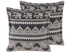 Coussin décoratif ATABAGI Noir - Blanc - Fibres naturelles - 45 x 12 x 45 cm