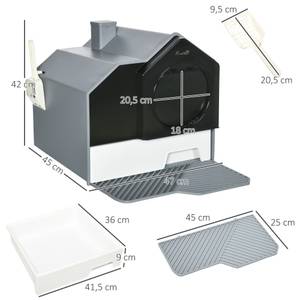 Katzentoilette D31-077V00GY Grau - Kunststoff - 45 x 42 x 47 cm