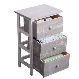 Table de nuit RE4302 Gris - Bois massif - 25 x 56 x 35 cm