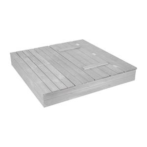 Sandkasten, aufklappbare Sitzbank grau Grau - Massivholz - 125 x 21 x 120 cm