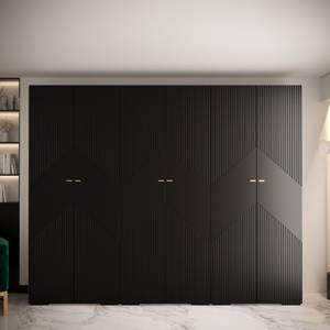 Drehtürenschrank Manhattan Ryfel 2 Schwarz - Gold - 6 Türen