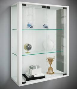 Vitrine Udina Blanc crème - Blanc - Bois manufacturé - Verre