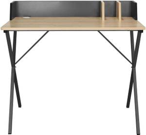 Schreibtisch Alvin Schwarz - Braun - Holzwerkstoff - Metall - 90 x 85 x 50 cm