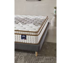 Bett+Taschenfederkernmatratze 160x200cm Grau - Naturfaser - 160 x 56 x 200 cm
