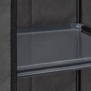 Stoffschrank mit 2 Kleiderstangen Schwarz - Grau - Metall - Kunststoff - Textil - 109 x 175 x 44 cm