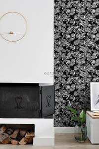 papier peint fleurs et paisleys 6960 Noir