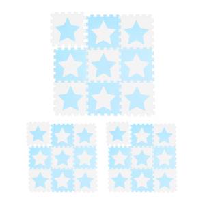 27x pièces de tapis de jeu blanc-bleu Bleu clair - Blanc