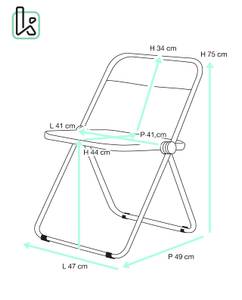 Chaise pliante RAMA lot de 4 Gris - Translucide