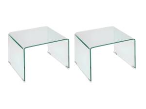 Table de chevet SUZANA Lot de 2 Verre - 40 x 40 x 50 cm