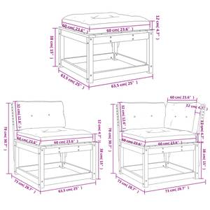 Gartensitzgruppe K4978(5-tlg) Braun - Massivholz - 78 x 73 x 64 cm