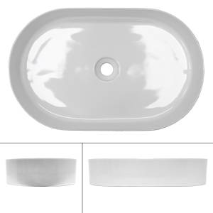 Waschbecken Ovalform 605x380x125 mm weiß Keramik - Metall