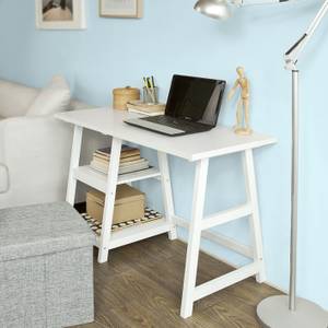 Schreibtisch FWT16-W Weiß - Holzwerkstoff - 112 x 76 x 50 cm